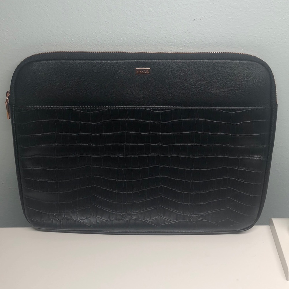 Kikki.K 13” Black Croc Leather Laptop Case